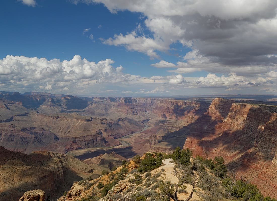 Roosevelt, UT - Aerial View of Grand Canyon on a Cloudy Day