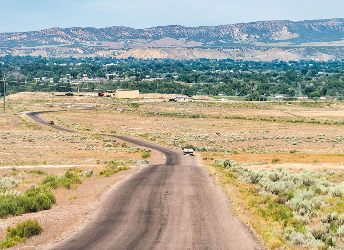 Vernal, UT - Vernal Utah Road Highway With View of City Near Dinosaur National Monument